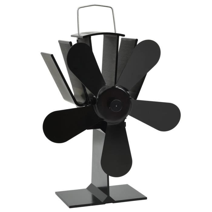 VidaXL Heat-Powered Stove Fan 5 Blades Black 51242