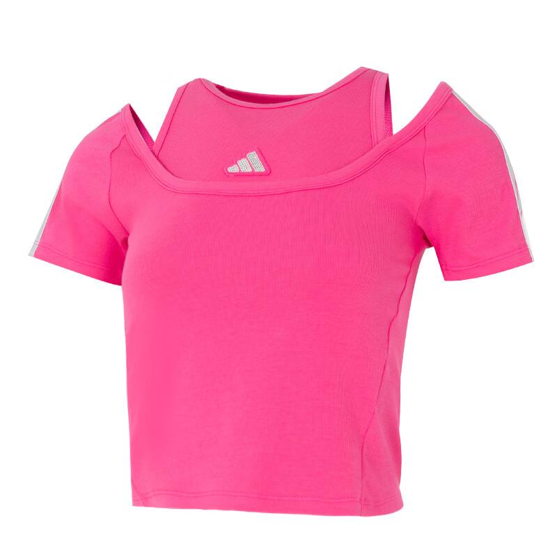 Adidas Fitness Training Comfortable Breathable Sports Short Sleeve Running T-Shirt Women tops KR7607 XL
