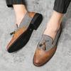 Muži Mokasíny Hnědé Šaty Boty se špičkou křídel Řízení Neformální Stylové Formální Kožené Plesové blejzry Taneční boty pro muže