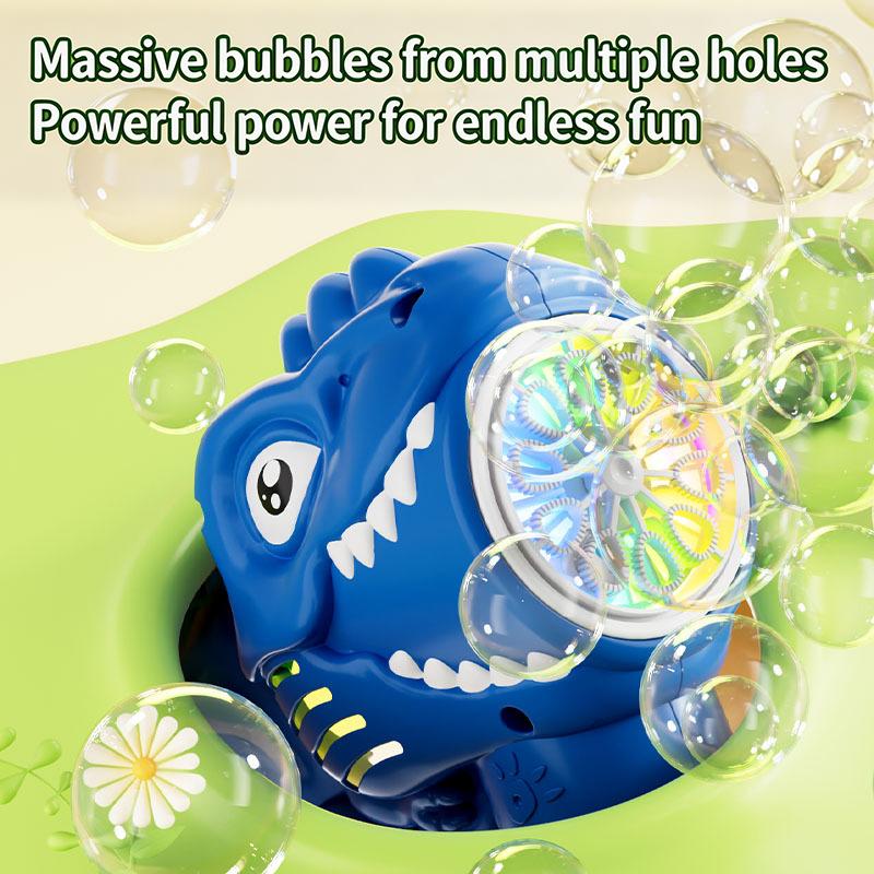Fully Automatic Bubble Gun Dinosaur Bubbles Machine Automatic Blower With Bubble Liquid Toy For Kids Beach Outdoor Party Gifts