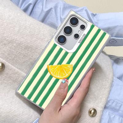 Für Samsung Galaxy S24 S23 Ultra Plus FE S25 S22 Ultra Plus S21 FE Laser Handyhülle Rote Blaue Streifen Früchte Zitrone Kirsche Hüllen