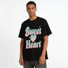 Sweet Heart Gradient Print Casual T-Shirt Women Y2K Style Loose Fit Short Sleeve Top for Daily Wear Pure cotton T-shirt