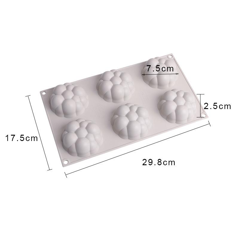 Nové Silikónová forma 6 Cavity Cloud Tvar Dezertná tortová pena Forma na zdobenie torty