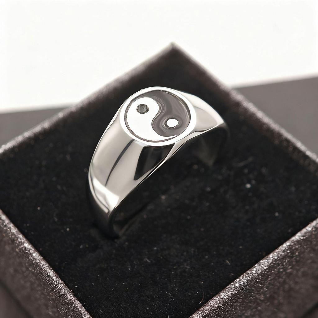 Eastern Bagua Tai Chi Stainless Steel Ring: Niche High-End Titanium Design