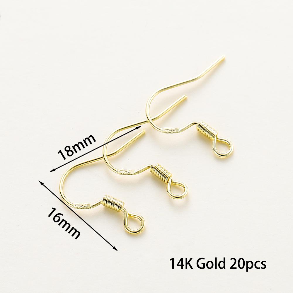 20 Stück/Los 6 Stile 14K 18K Vergoldete Ohrhaken mit Ohrbügel Ohrhaken Ohrringverschlüsse Zubehör für DIY Schmuckherstellung