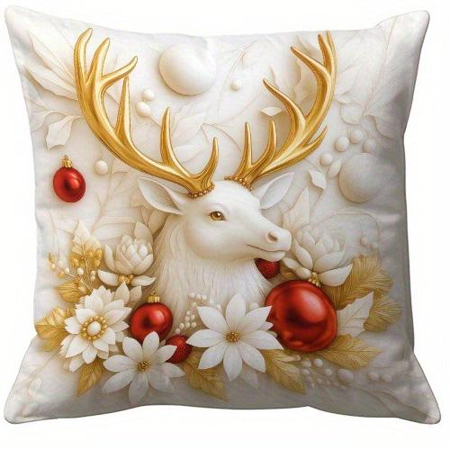 

Рождественские удовольствия: Наволочки с тематикой снеговика, Санты, елки и оленя, украшение дивана для комнаты, новогоднее украшение для дома 16x16Inch