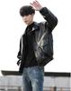 Leather Leather PU Leather Cool Solid Cold Business Style D.IIZOO Men's Jacket, Rider's Jacket, Coat, Jacket, Zip-Up Outerwear, Blouson, Color,
