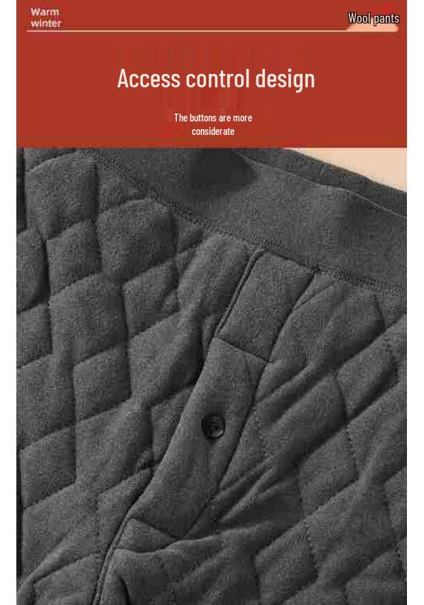 Northeast Men's Thick Wool + Velvet Warm Winter Elastic Heat-Generating Cotton Pants