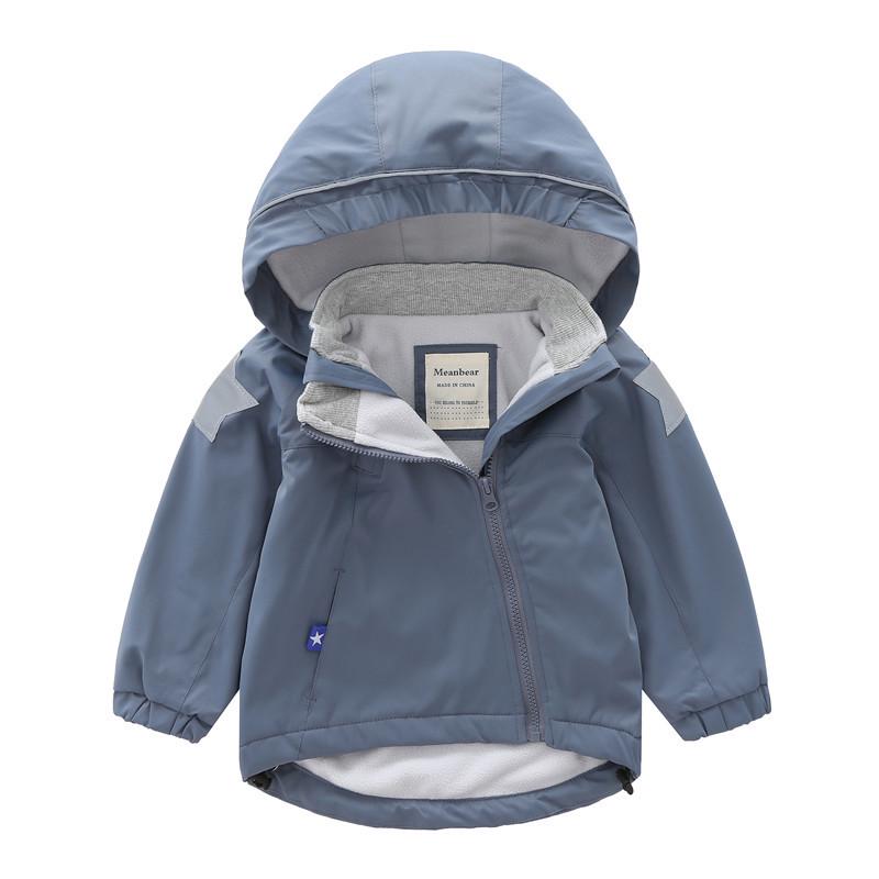 Children's Velvet Ski Jacket – Windproof, Hooded Fleece for Spring & Autumn, Trendy Design for Kids