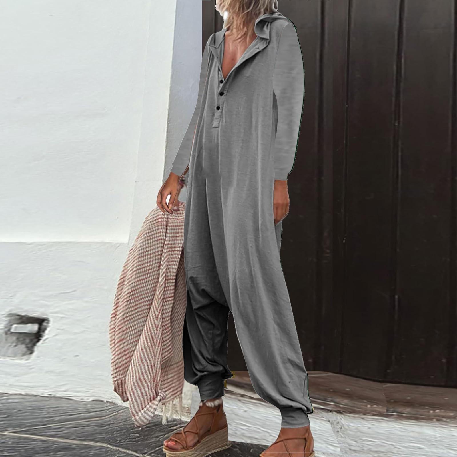 

Женские повседневные комбинезоны с капюшоном, осенняя одежда, наряды с длинными рукавами, комбинезоны, спортивный костюм, повседневные домашние пижамы M