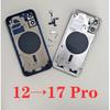 Kryt Pro iPhone 12 Jako 17 Pro Kryt 12 Na 17 Pro Zadní DIY Zadní Kryt Kryt Baterie Střední Rám 12 Převést na 17 Pro