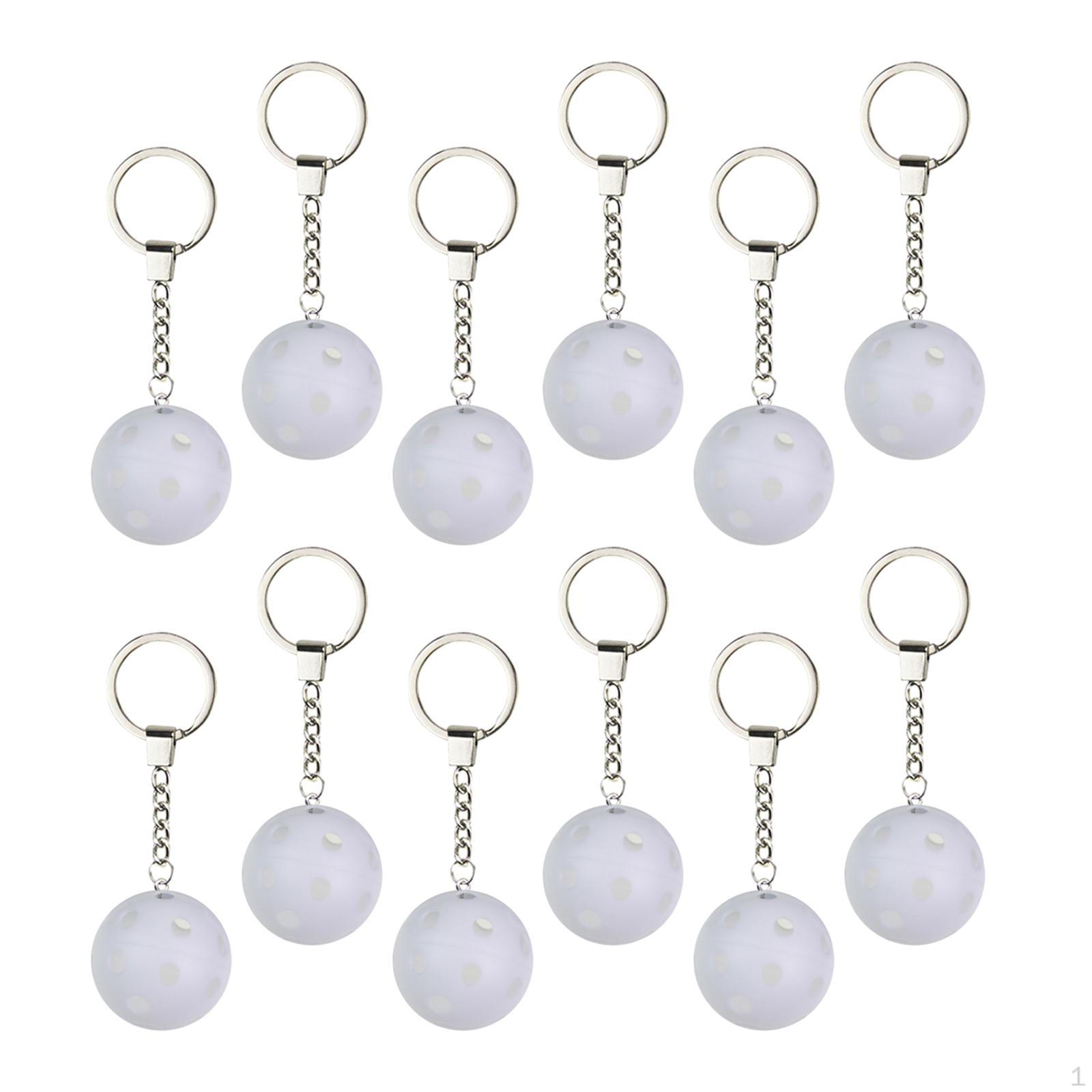 

12 шт. брелок для ключей Pickleball, автомобильный брелок, подвесная игрушка, портативный металлический брелок для ключей, сумка, подвеска для