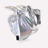 Metallic Wide Top Knot Hair Hoop Shiny Holographic Metallic Bow Headband Hair Accessory  For Women
