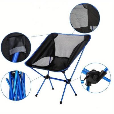 Ultralight Portable Camping Chair,, Collapsible Beach Chair Patio Dining Chair with Carrying Bag for Outdoor Hiking Fishing Backyard Picnic Travel