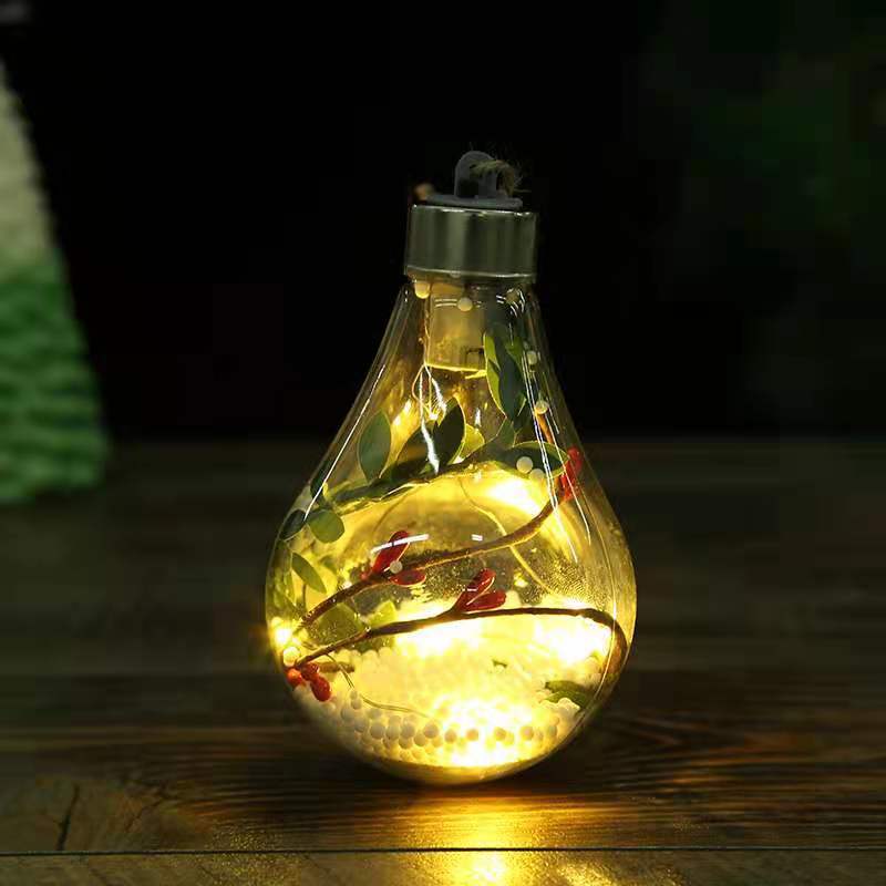 1Pc Christmas LED Bulb Decorative Hanging Light Christmas Ornaments Home Party Wedding New Year's Decor Transparent Night Lamp