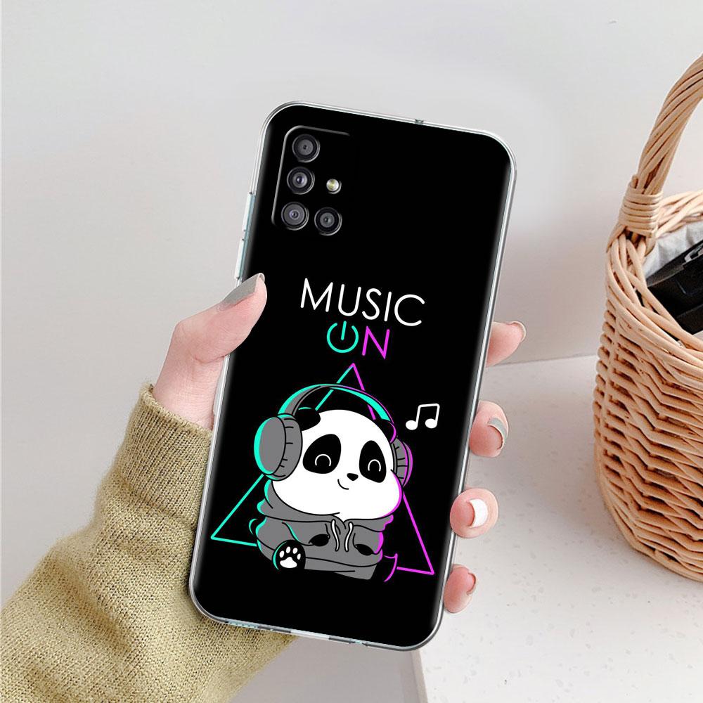 

Прозрачный чехол для телефона Samsung Galaxy A51 5G A71 A21s A31 A12 A52 A41 A91 A11 A32 A72 противоударный мягкий чехол супер милый панда Funda Samsung A31