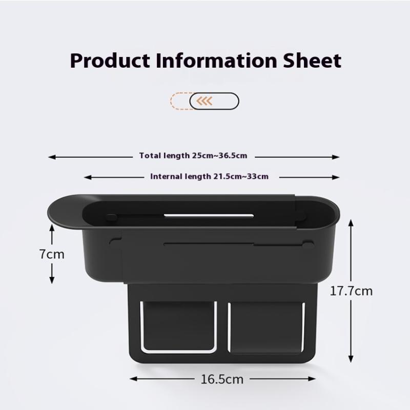 Car Seat Side Gap Filler Adjustable Console Crevice Catcher Bag Automotive Multifunction Interior Storage Organizer For Vehicle
