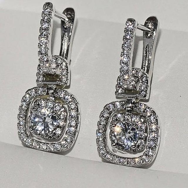 

Ослепительные серьги-подвески из циркония для женщин, нежный дизайн, свадебные аксессуары, изысканные свадебные украшения, подарок