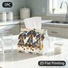 1pc Tissue Box, Watercolor Dachshunds Citrus Cheerful Pattern, 2D Flat Printing, Made from Tough Polyester, Easy To Carry, Tissue Holder, for Desk Use