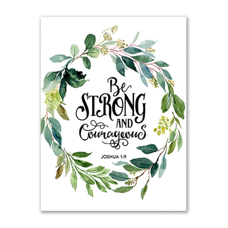 Kwiatowe plakaty akwarela ścienna drukowany obraz werset biblijny płótno sztuka chrześcijańska bóg cytat obraz na płótnie obraz pokój dziecięcy Home Decor