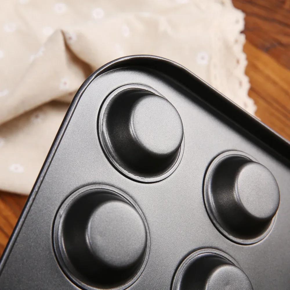Non Stick 24 Hole Mini Cup Baking Pan Carbon Steel Pudding Cake Mold Household Baking Utensils Black