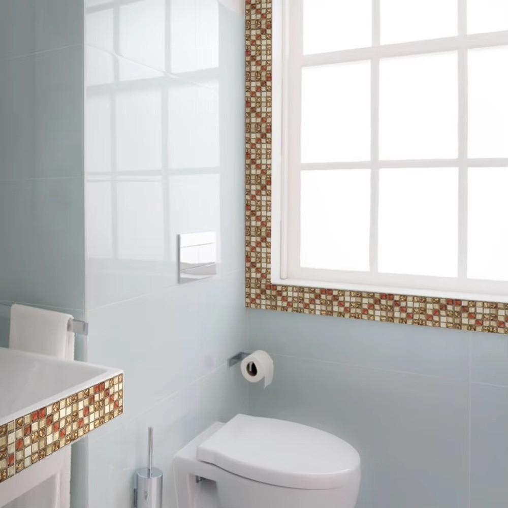 20pcs/set New Self Adhesive Wall Sticker Waterproof Oil Resistant Art Decals Flat 3D Mosaic Tile Wallpaper For Living Room