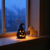 yangyizhi 12 Pcs Halloween LED Pumpkin Lantern, Spooky Hanging Lighted Light with Witch Hat for Indoor Outdoor Home Party Decor