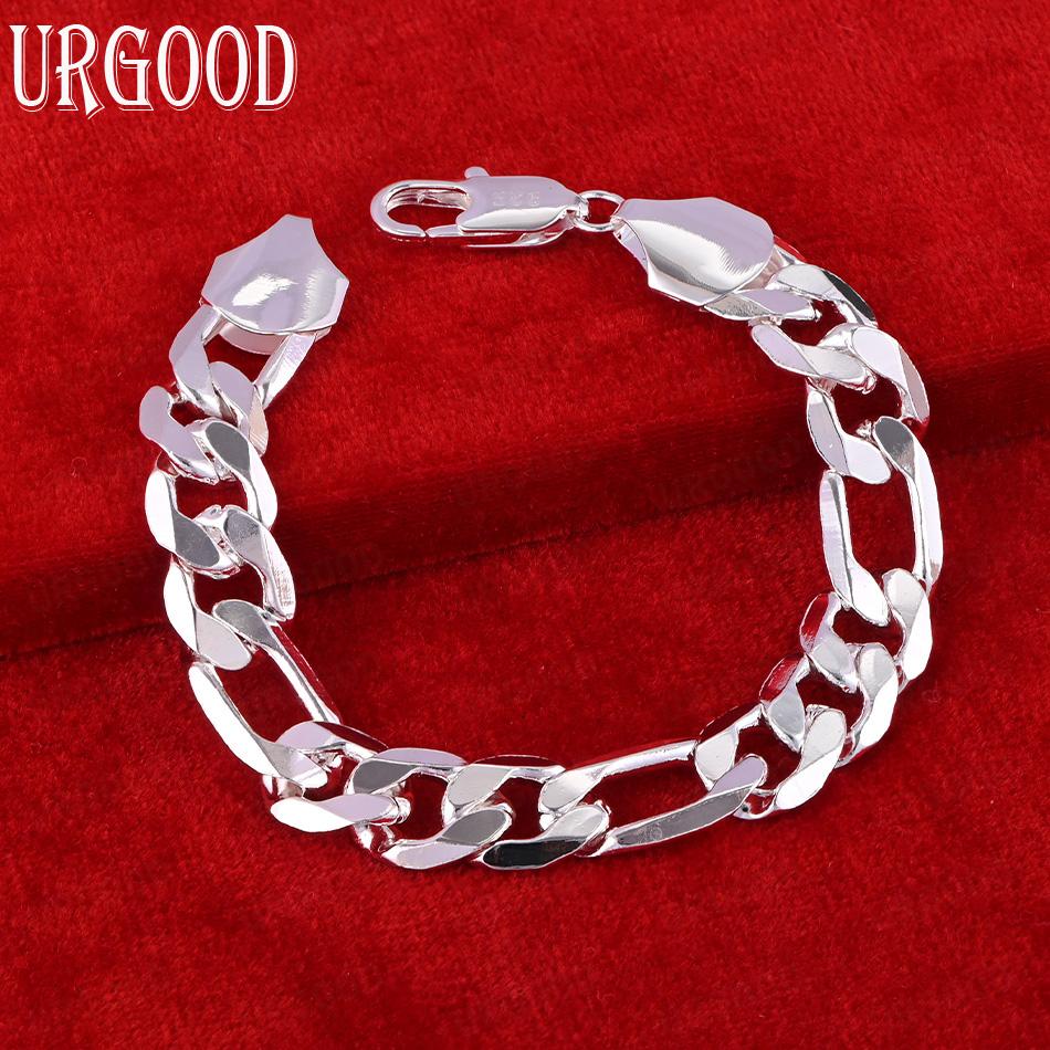 Bransoletka łańcuszkowa boczna 12 mm ze srebra próby 925 Modna biżuteria ślubna