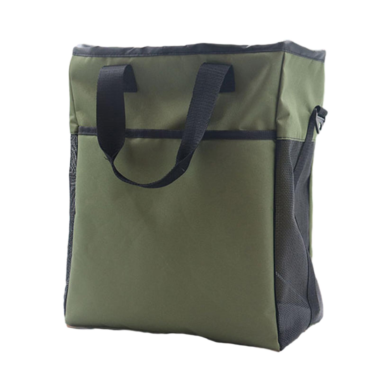 

Сумка для рыбалки большой вместимости с плечевым ремнем из ткани Оксфорд, водонепроницаемая дышащая сумка для рыболовных снастей с карманом для рыбалки, кемпинга армия зеленый