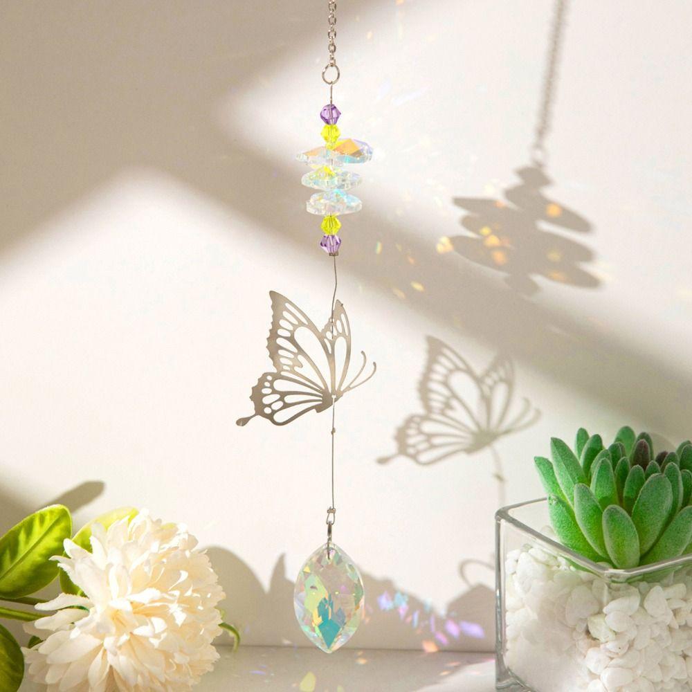 7Pcs Coloured Crystal Suncatcher Hanging Light Collection Pendant Wind Chime  Landscape