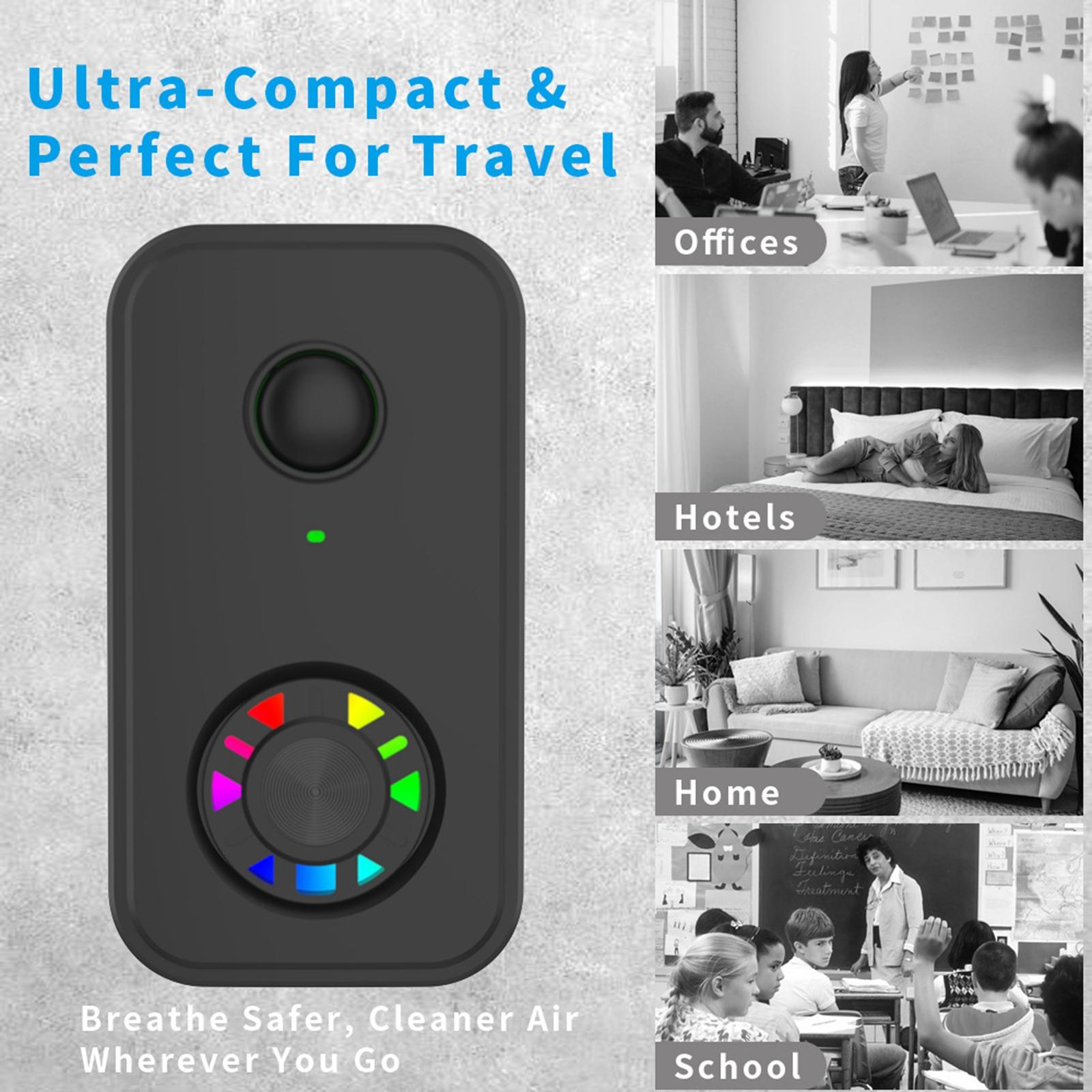 

Air Purifier Removes Dust Compact Quiet Cleaner for Pet Room Home Office чёрный