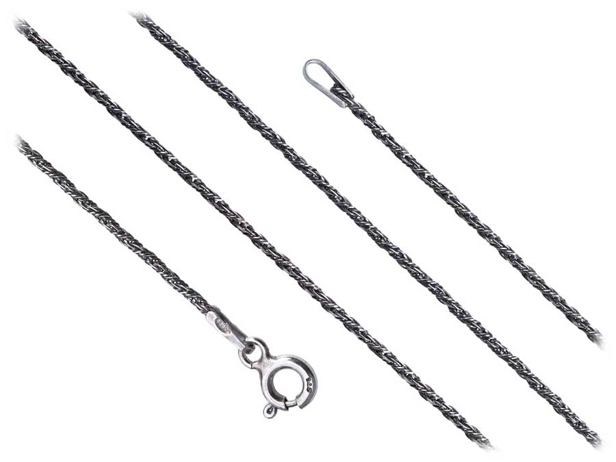 Short Silver Women's Necklace With Cat Oxidized Kitten Cat Choker 38 Cm