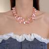 Europäischer und amerikanischer übertriebener Persönlichkeits-Dreilagen-Muschel-Kristall-Perlen-Halskette