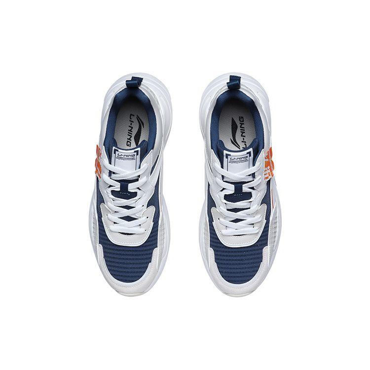 Li Ning Zhu Long Shock Absorbing Non-Slip Wear-Resistant Low-Top Sports Casual Shoes Unisex Sneakers White Blue AGCR053-5