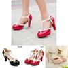 Elegant Women High Heel Sandals With Round Toe And Comfortable Square Heels