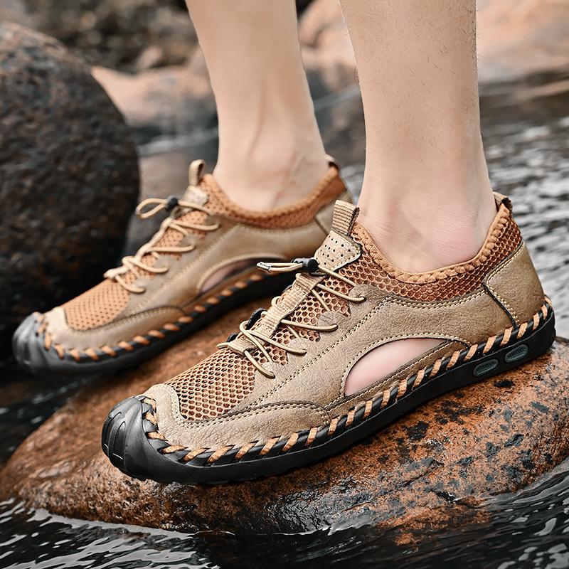 Fashion Summer Hot Selling Breathable Mesh Casual Shoes Soft Soles Comfortable Men's Sandals Outdoor Camping and Hiking Shoes for Men's