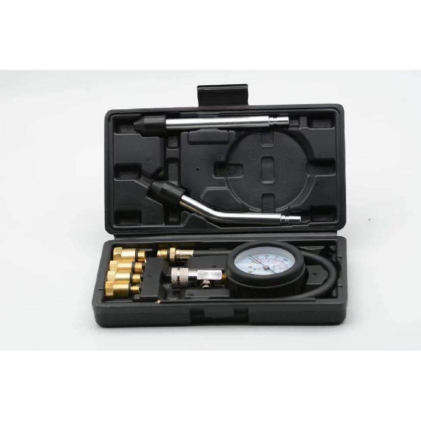 8PCS Compression Tester Kit 0-300 PSI Petrol Gas Engine Cylinder Pressure Gauge Automotive Tool For Motorcycle Car Truck (Black)
