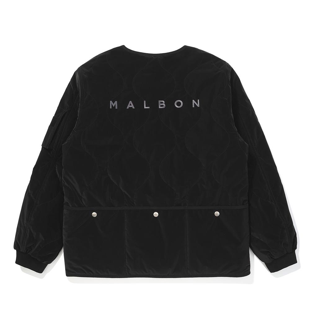 Malbon Golf Patch Point Quilted Padded Jacket Black