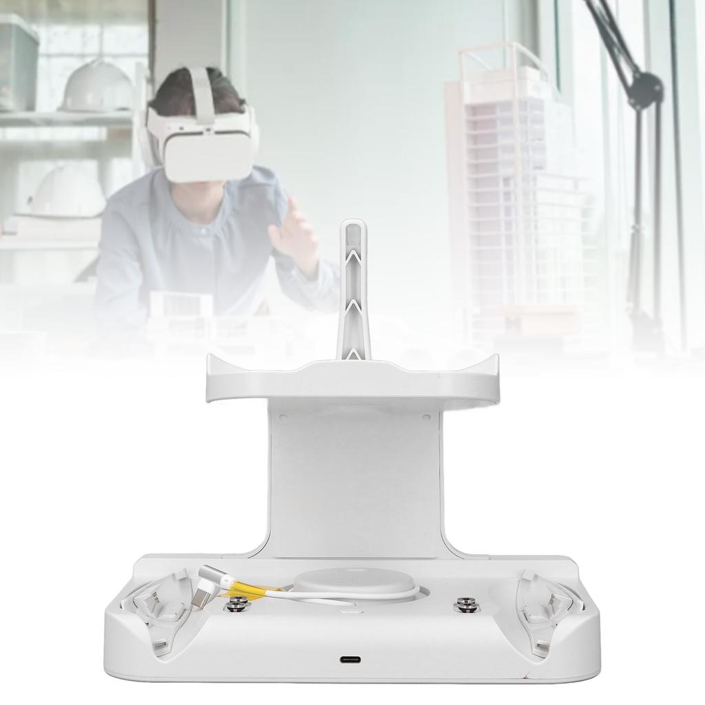 VR Controller Charging Stand RGB Light VR Headset Controller Charging Station with 2 Rechargeable Batteries