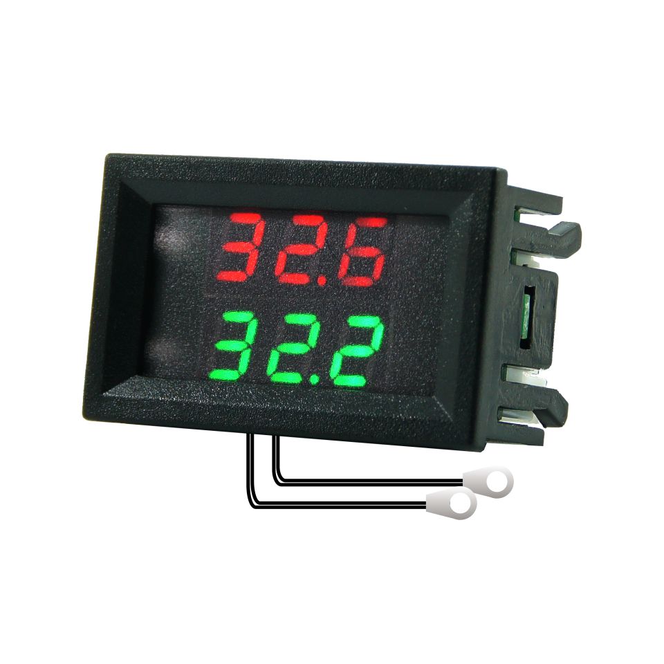 DC 4-28V LED Double Display Digital Thermometer On Board Thermometer NTC Metal Waterproof Probe Temperature Sensor High Accuracy