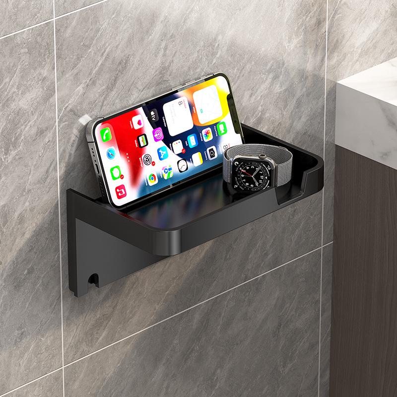 Wall-Mounted No-Punch Bathroom Tissue and Towel Holder