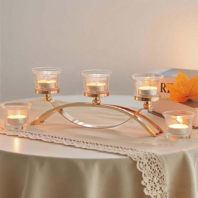 Candlestick Holders Iron Metal Taper Candle Holders Decorative Candle Stands 3 Arm Candelabra for Home Decorations