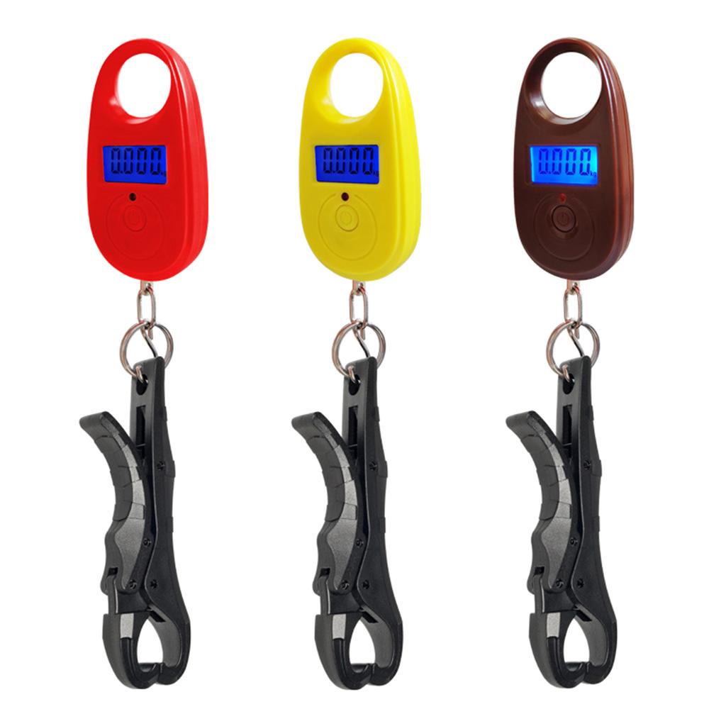 Fishes Lip Gripper with Mini Digital Electronic Scales Pocket Hangings Fishing Scales Fisherman Tournament Weighing Device