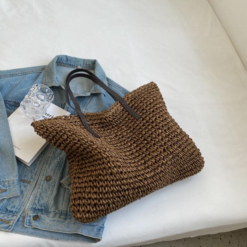 Large Capacity Straw Woven Large Women's Bag Versatile Shoulder Bag Summer Fashion Tote Bag