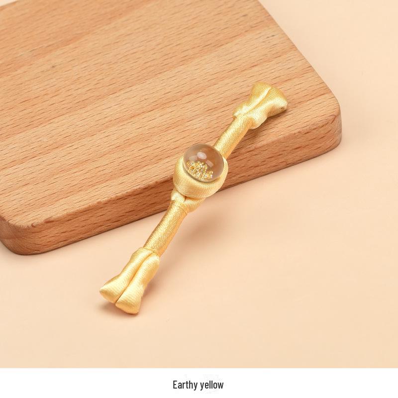 Hengmeihe Ręcznie Robiony Koralikowy Guzik Cheongsam ze Złotej Folii z Wykończeniem Złotą Nicią