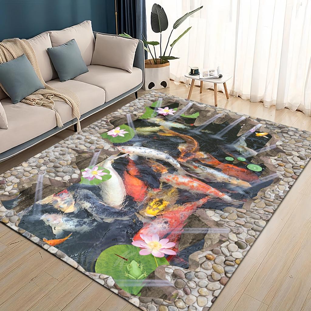 27 Style 3D Illusion Pattern Hallucination Underwater Dino Carpet Rug for Living Room Bedroom Home Sofa,kids Non-slip Floor Mat