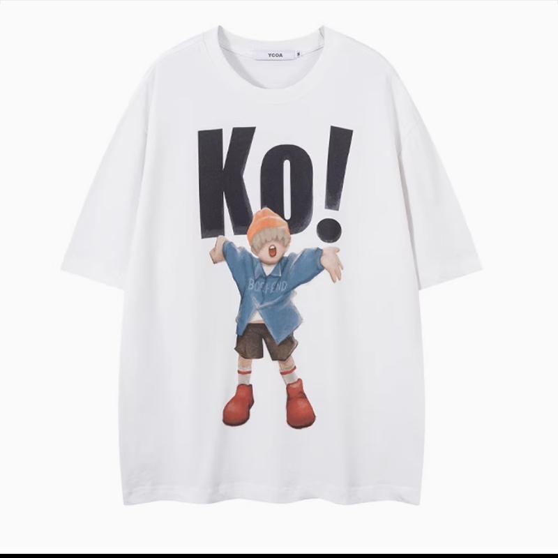 

Mens TShirt Short Sleeve Summer Korean Protect Cotton Graphic Oversized Fashion Tops Tees Y2k Streetwear Aesthetic Clothing S