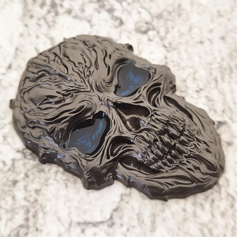 Metalowe Naklejki Samochodowe 3D Duch Czaszka Metalowy Znak Odznaka Naklejka na Samochód Złota Czarna Czaszka Szkielet Samochód Motocykl Naklejki