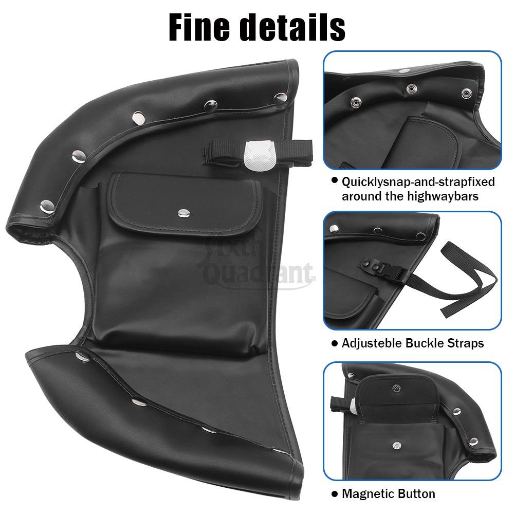 Motorcycle Accessories Lowers Chaps Leg Warmer Wind Deflectors Engine Guard Leather Bag Black Fit For Indian Chieftain 2014-2022