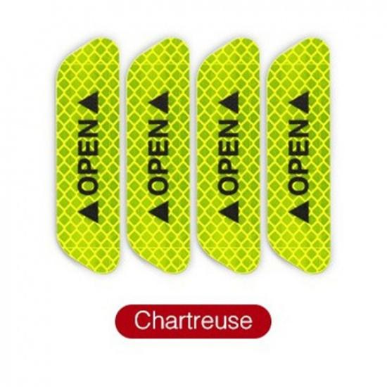 4pcs Car Open Door Warning Reflect Stickers Cover Open Letter 93*25cm Not Fade